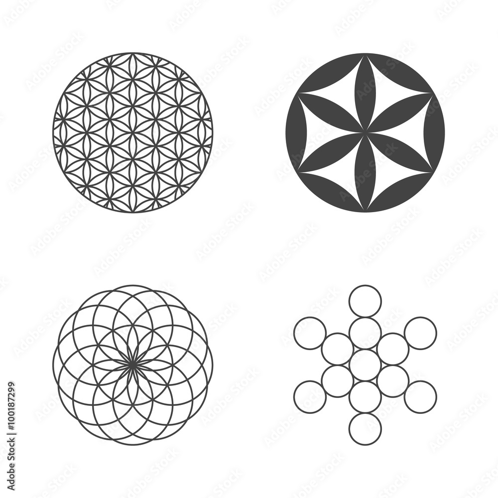 Flower of Life. set of icons. design elements Flower of Life. set of icons. design elements