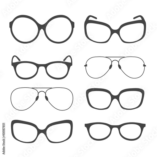 Eyeglasses Silhouette. Vector