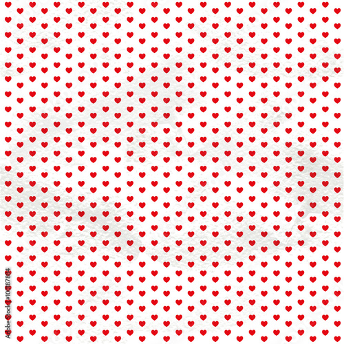 White vintage seamless pattern from red hearts Valentine