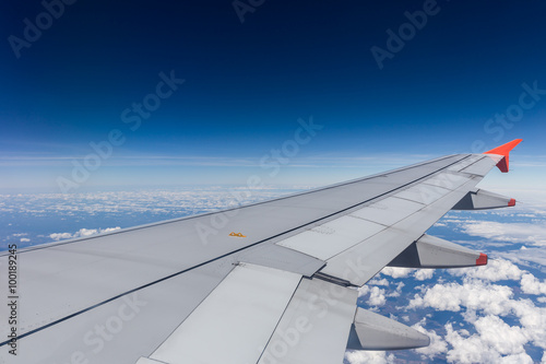 Plane Wing and Blue Sky