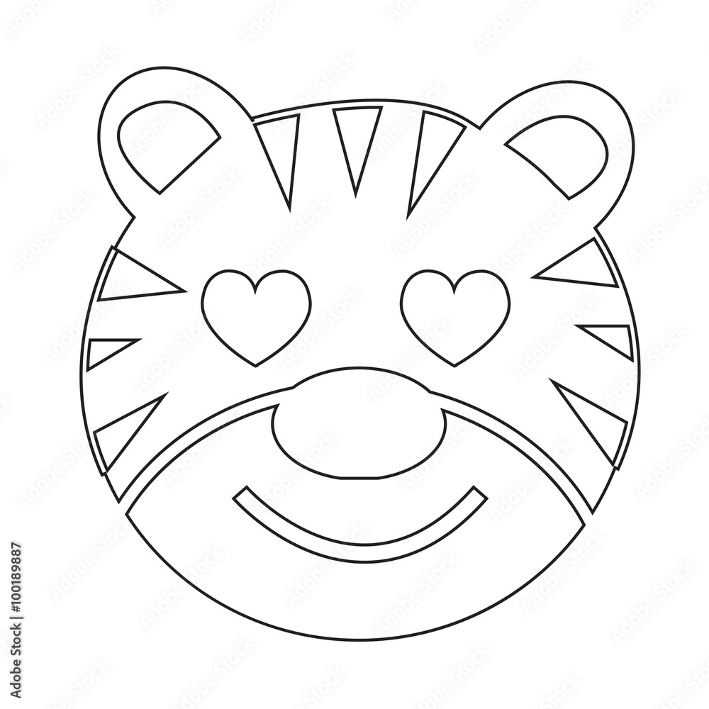 Tiger Face emotion Icon Illustration sign design Tiger Face emotion Icon Illustration sign design