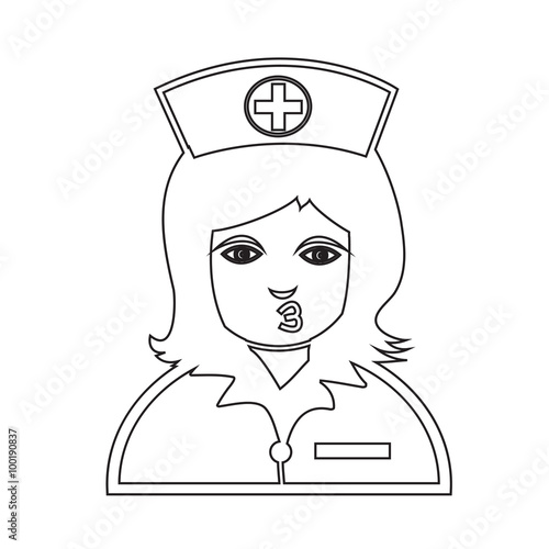Nurse Face emotion Icon Illustration sign design