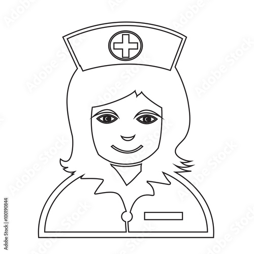 Nurse Face emotion Icon Illustration sign design