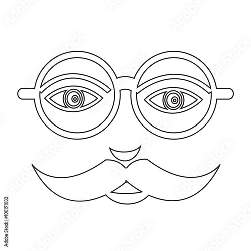 mustache guy Face Illustration sign design