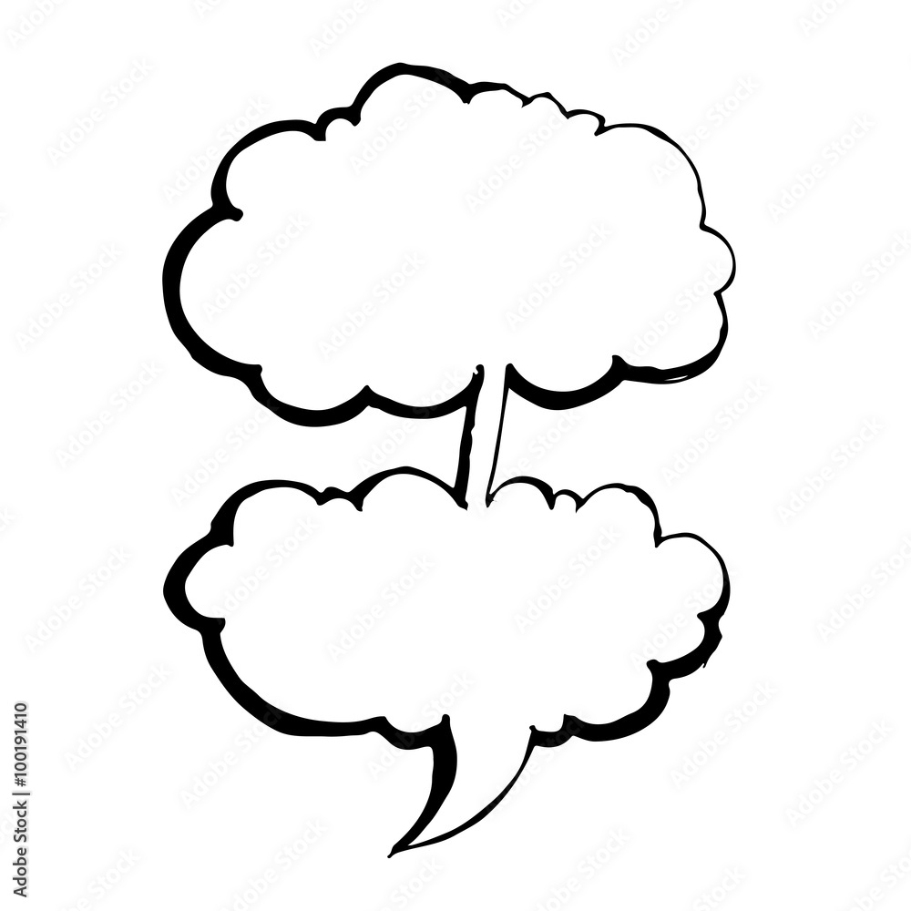 Speech bubble hand drawn Illustration symbol design Speech bubble hand drawn Illustration symbol design