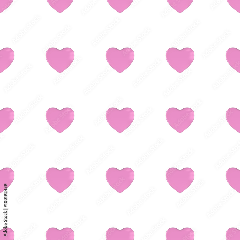 Pink Hearts Seamless Tileable Pattern