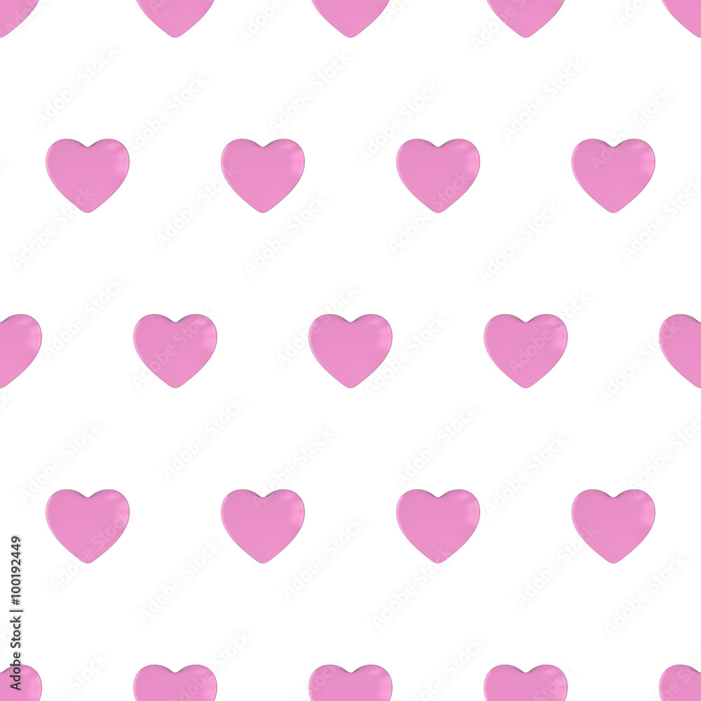 Pink Hearts Seamless Tileable Pattern