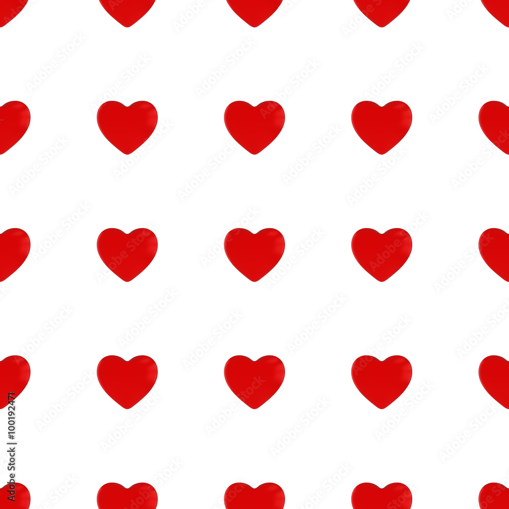 Red Hearts Seamless Tileable Pattern