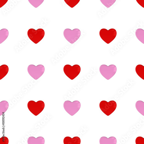 Pink and Red Hearts Seamless Tileable Pattern