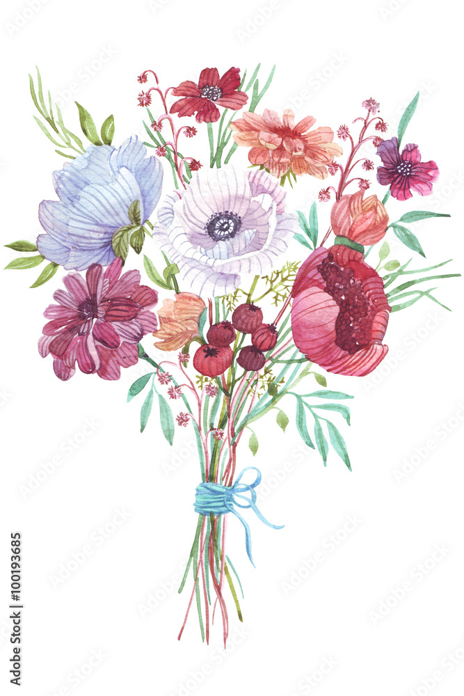 Watercolor Flower Bouquet Best Flower Site
