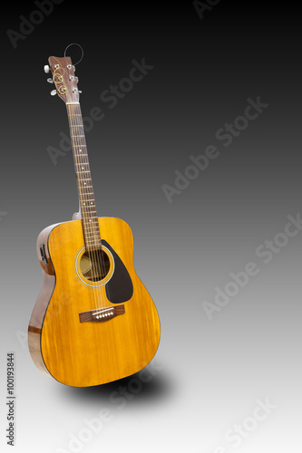 Electric classic guitar with clipping path