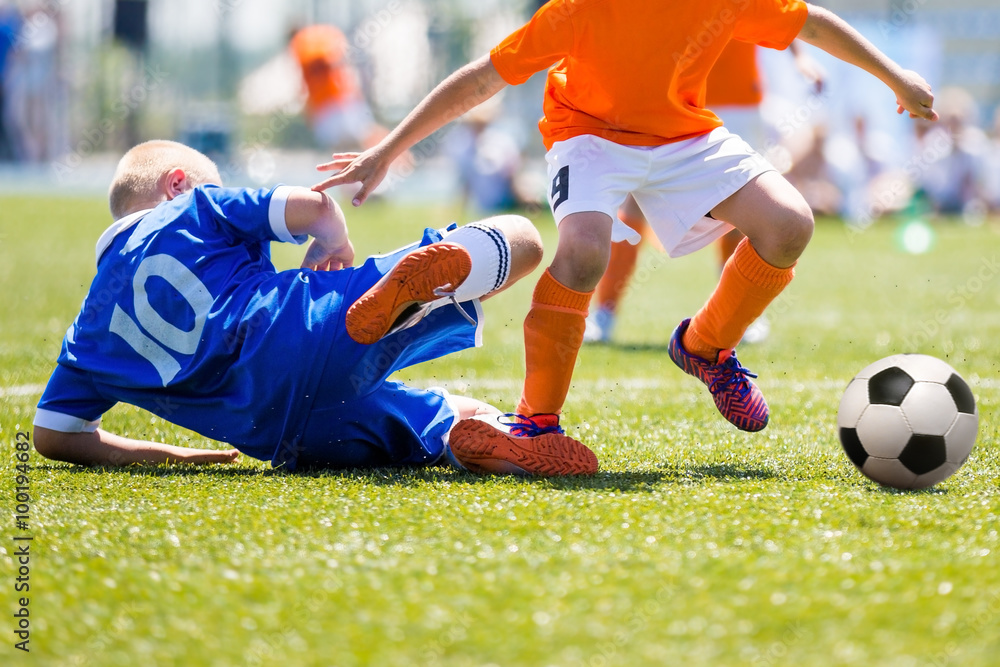 Obraz premium Football match for children. Training and football soccer tourna