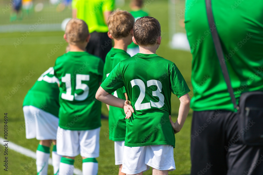 Soccer team; Boys With Football Coach