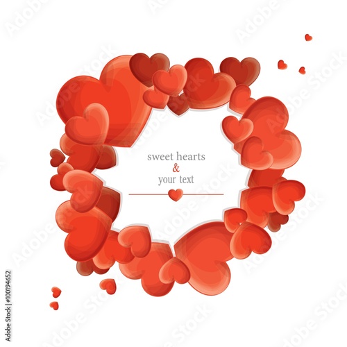 print with red hearts