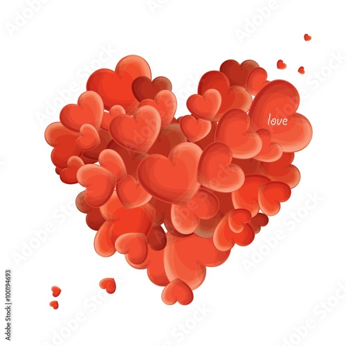 print with big red heart