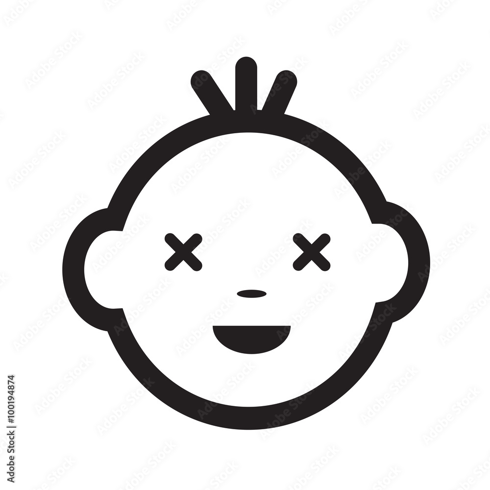 Cute Baby Face Emotion Icon Illustration symbol design Cute Baby Face Emotion Icon Illustration symbol design