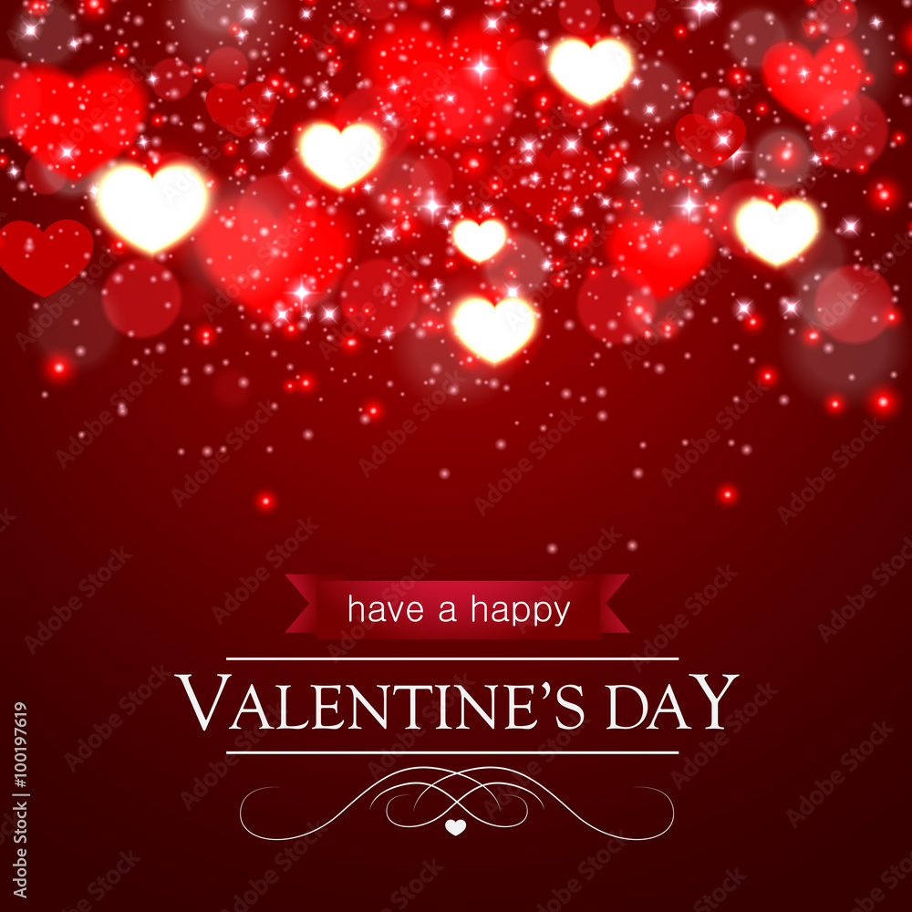 Happy Valentine's day greeting card and vector Background