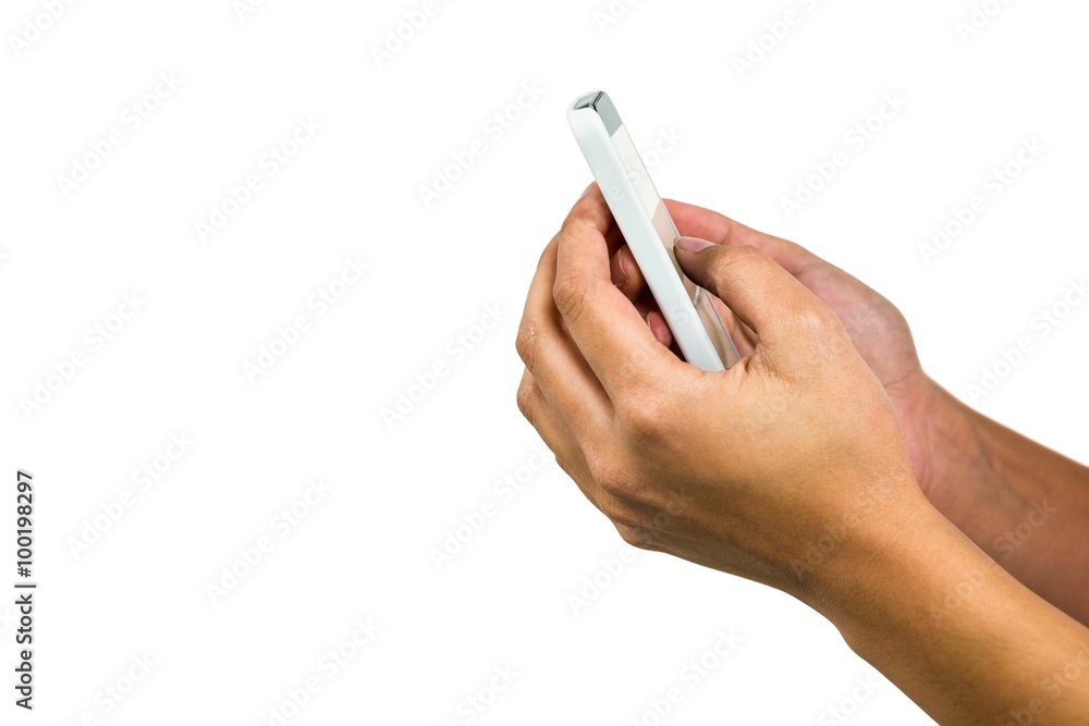 Cropped hands using smartphone Cropped hands using smartphone