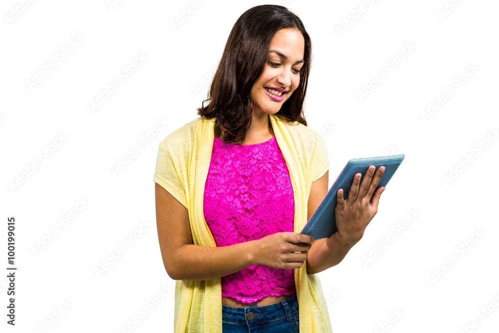 Beautiful woman using digital tablet Beautiful woman using digital tablet