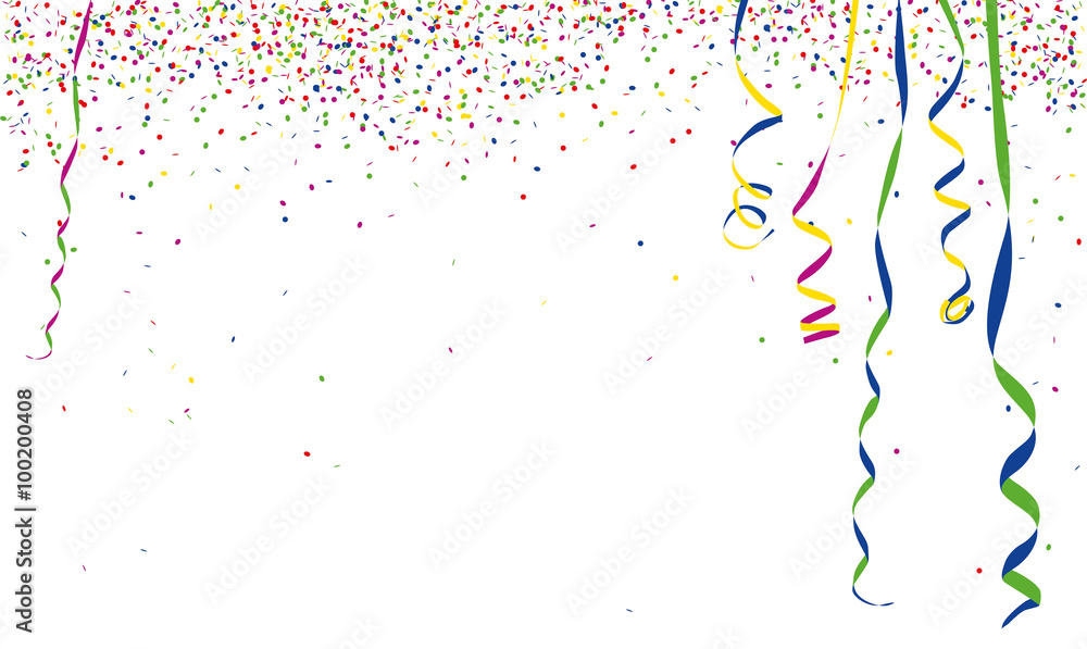 Konfetti & Luftschlangen Hintergrund Stock Vector | Adobe Stock