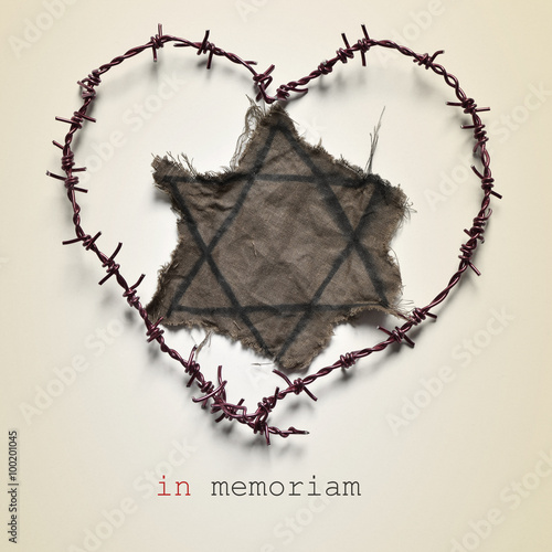 Εκτύπωση καμβά Jewish badge and text in memoriam