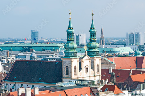 Aerial view of city center Vienna from St. Stephen's Cathedral