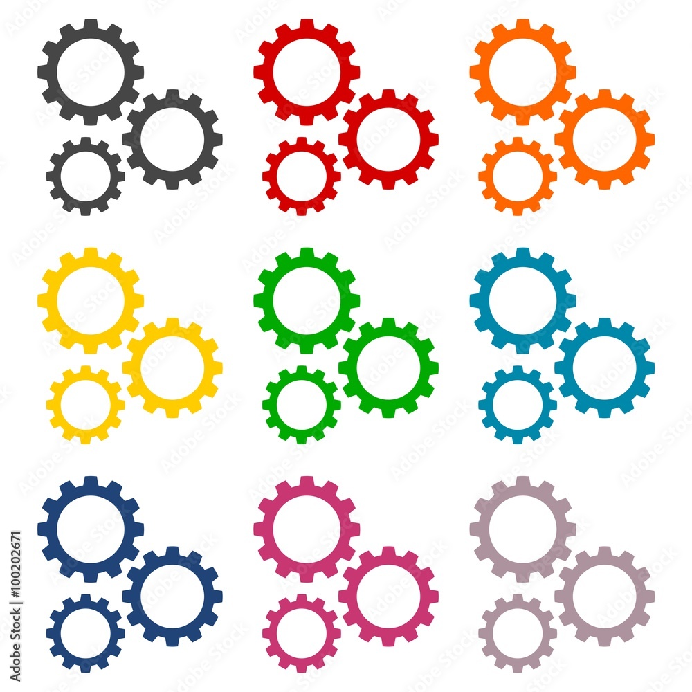 Gears icons set