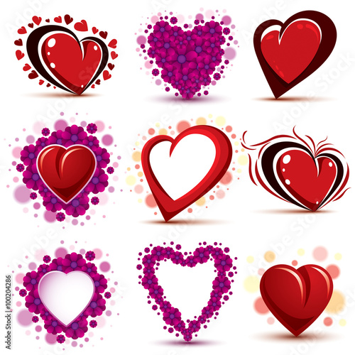 3d vector red and pink styl...