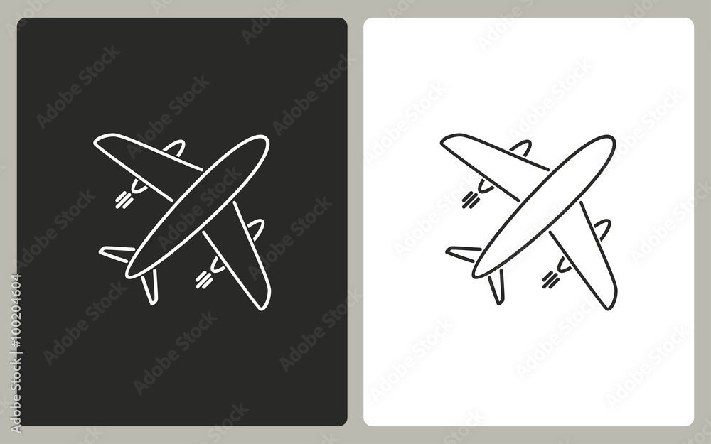 Airplane - vector icon. Airplane - vector icon.