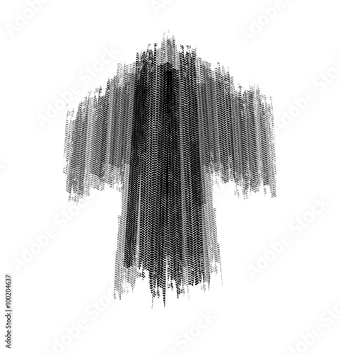 Arrow tire marks
