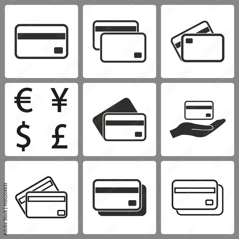 Set of Credit Card Icons. Set of Credit Card Icons.