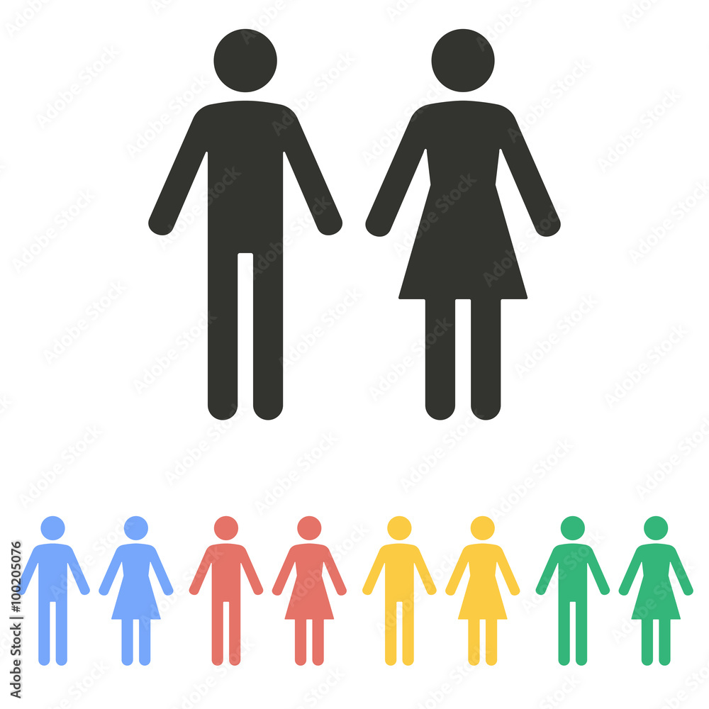 Man and Woman restroom- vector icon. Man and Woman restroom- vector icon.