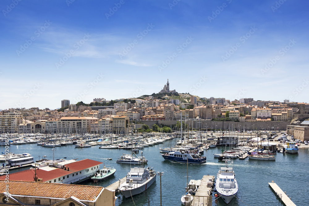 Panoramic view on Marseille, France
