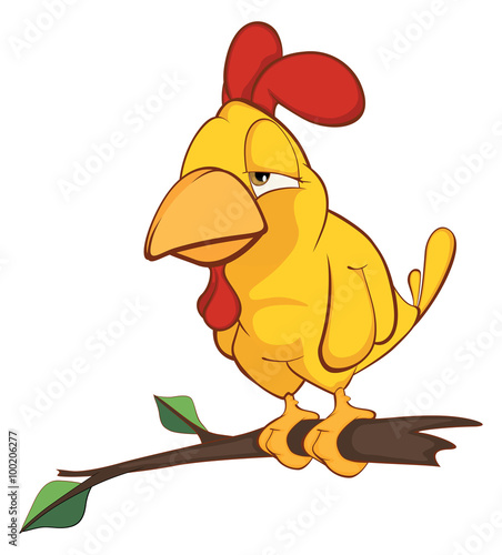 Cockerel illustration. Cartoon
