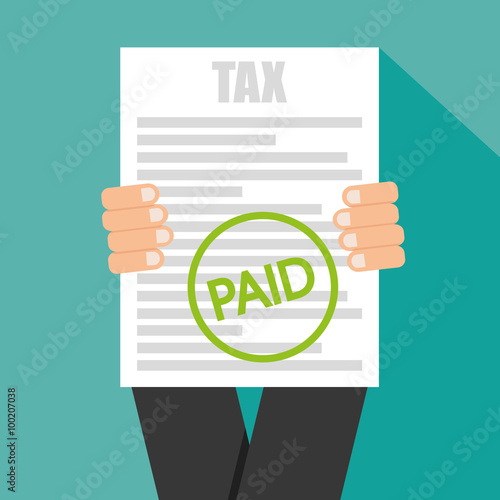 Taxes icon paid.  Vector