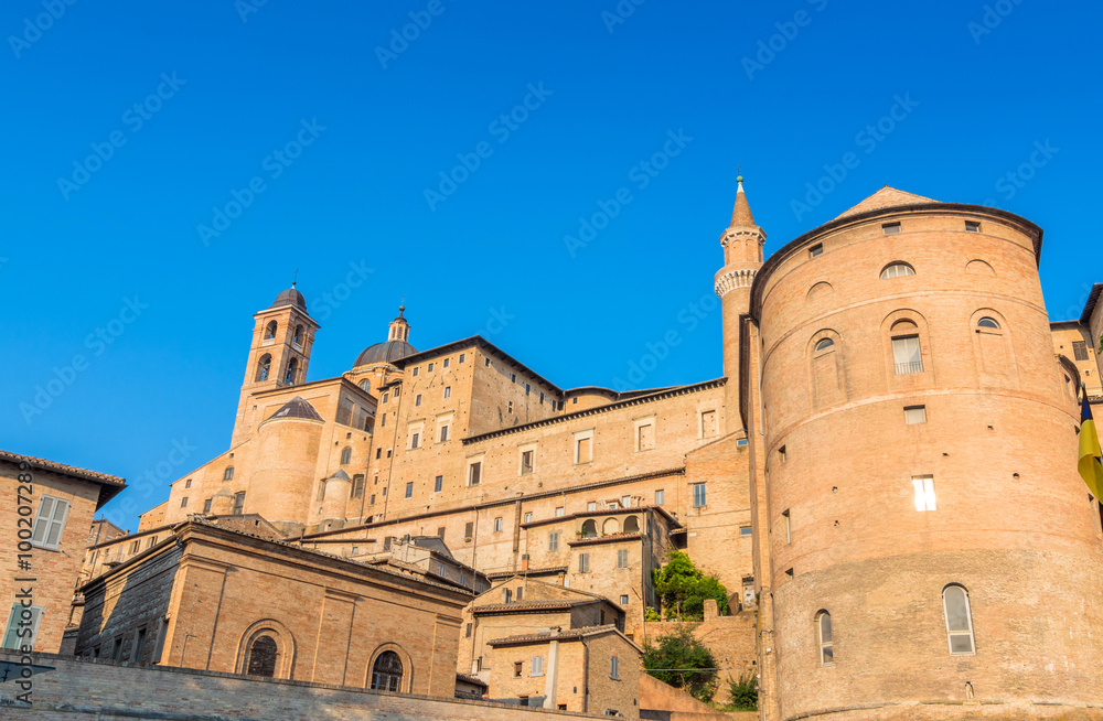 Urbino skyline with Ducal Palace, Italy
