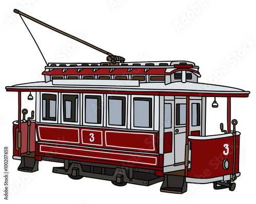 Classic tramway / Hand drawing, vector illustration