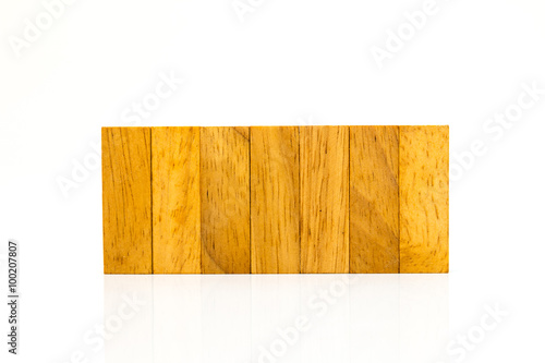 Blocks of wood isolated on white background