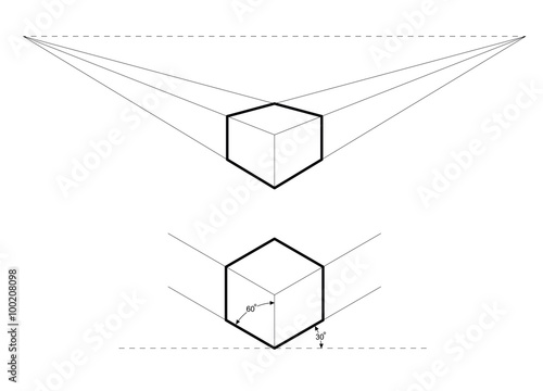 isometric and perspective drawings vector
