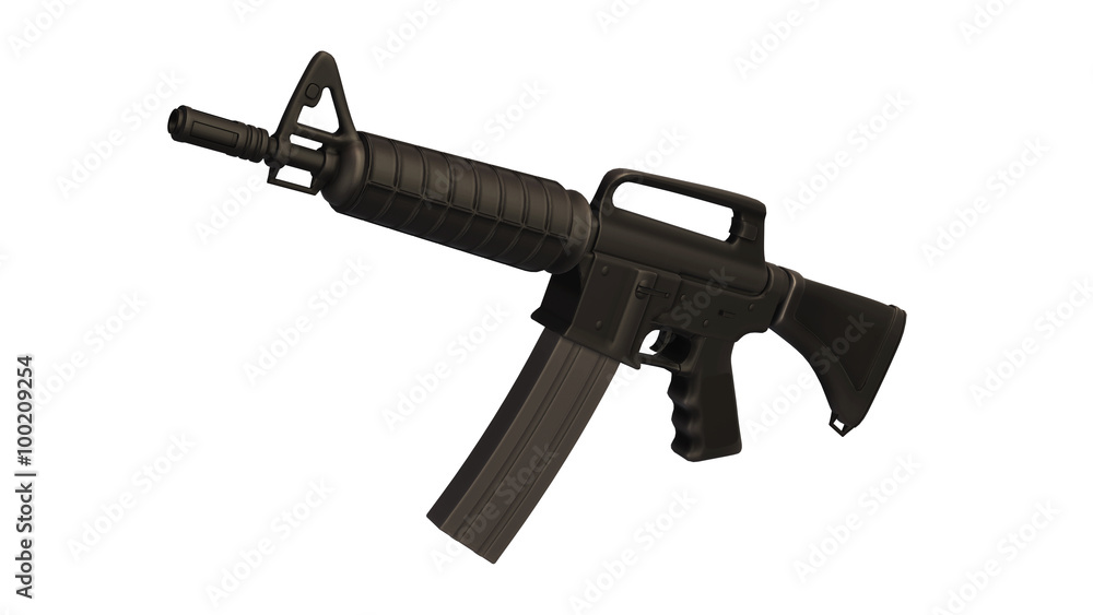 Machine Gun, assault rifle isolated on white background Machine Gun, assault rifle isolated on white background