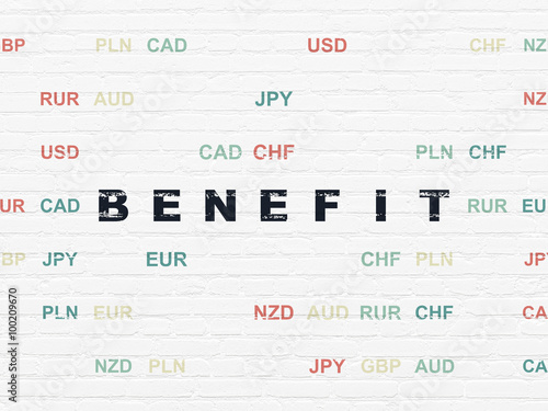 Finance concept  Benefit on wall background