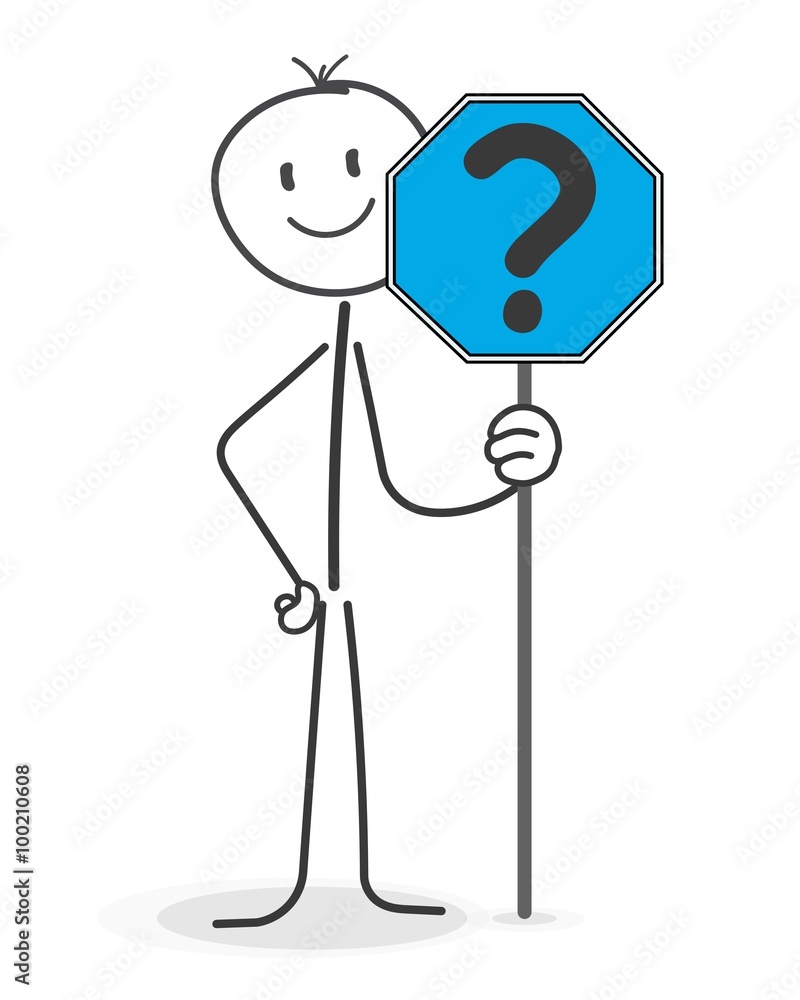 Stickman With Asking Question Shield Stickman With Asking Question Shield