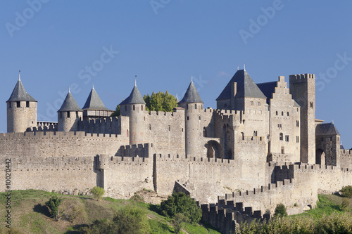 La Cite, medieval fortress city, Carcassonne, Languedoc-Roussillon, France