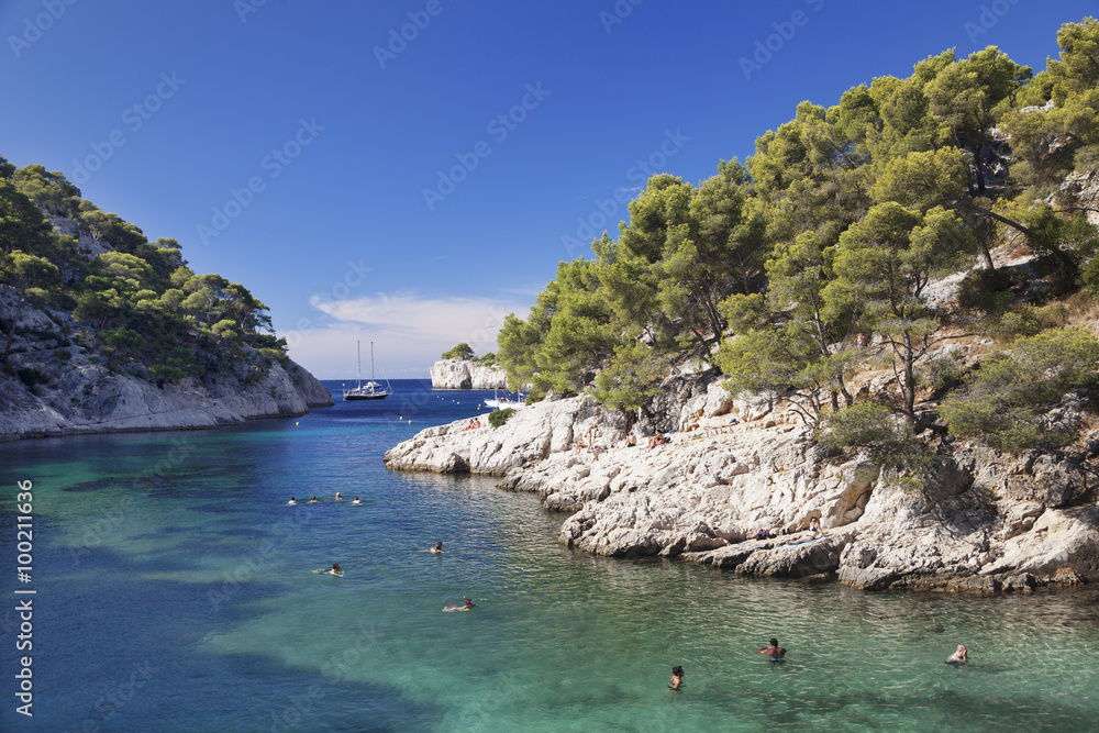 Les Calanques Port Pin, National Park, Cassis, Provence, Provence-Alpes-Cote  d'Azur, Southern France, France Stock Photo | Adobe Stock