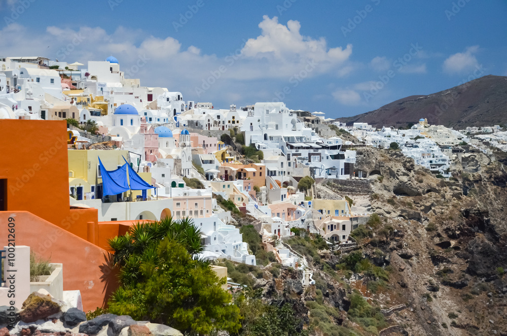 dreamlike trip to the island of Santorini July 17, 2014: At this time the beautiful weather and landscapes
