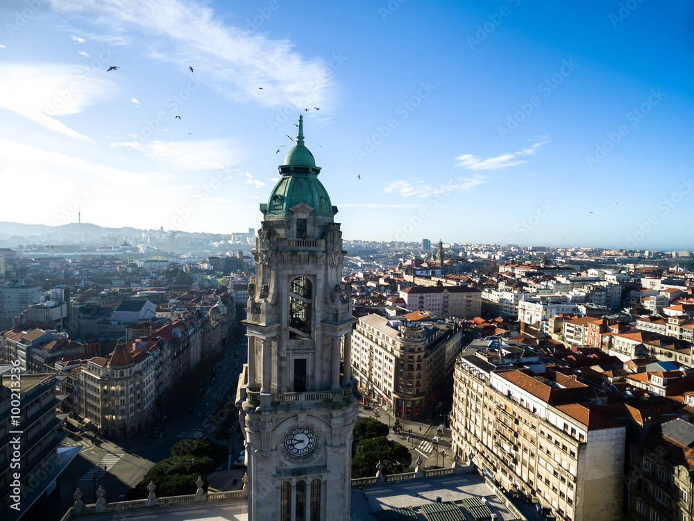 Aerial View of City Hall, Porto, Portugal