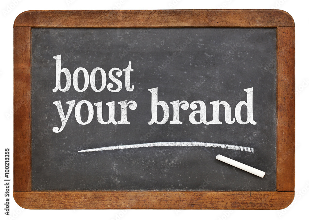 Obraz premium Boost your brand on blackboard