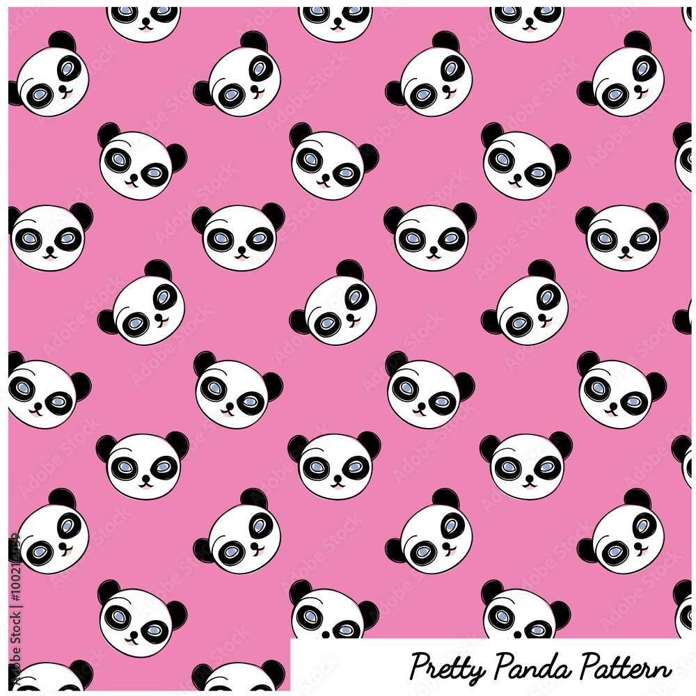 Pink Panda Pattern Pink Panda Fabric