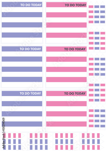 TO DO TODAY printable memo notes and Arrows/Bookmarks, in flat colors for planners, blocknotes,notepads etc.Totally editable.Size 8x8 for big squares and 1x4 for the arrows