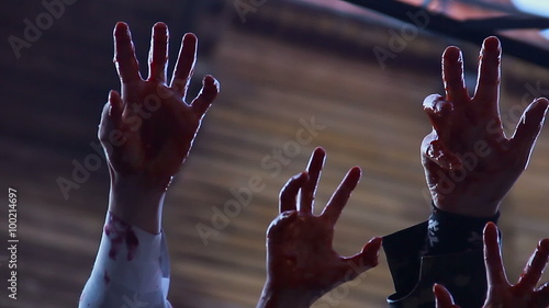 Hungry supernatural creatures attack victim, nightmare about zombie invasion